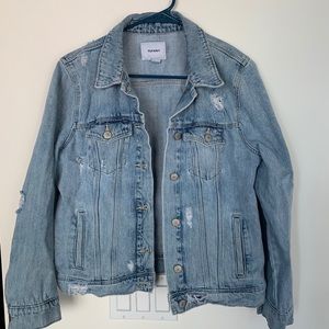 Distressed denim jacket